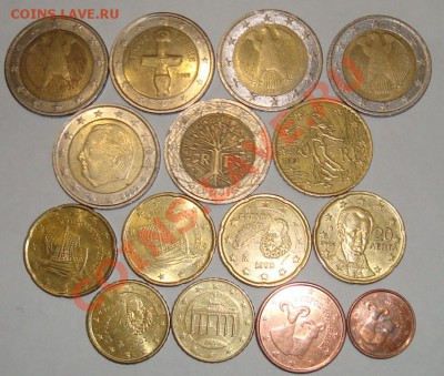Лот монет Евро 15 шт. до 09.03.13 22-00 Мск - евро-1