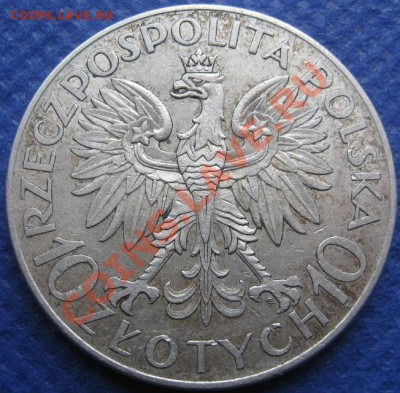 Польша 10 злотых 1933. Траугут. - image