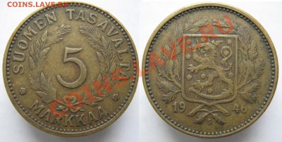 Финляндия 5 марок 1946  до 12-03-13  22-00 - Финляндия 5 марок 1946г