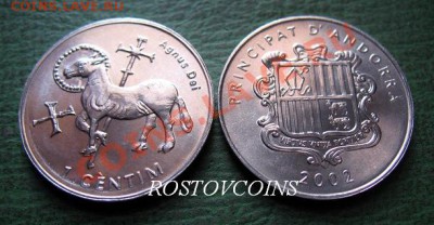 прайс на 24 марта - 02 АНДОРРА 1 сантим 2002 г.  АГНЕЦ БОЖИЙ - UNC = 50.JPG