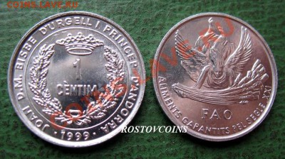 прайс на 24 марта - 01 АНДОРРА 1 сантим 1999 г. - FAO - UNC = 30.JPG