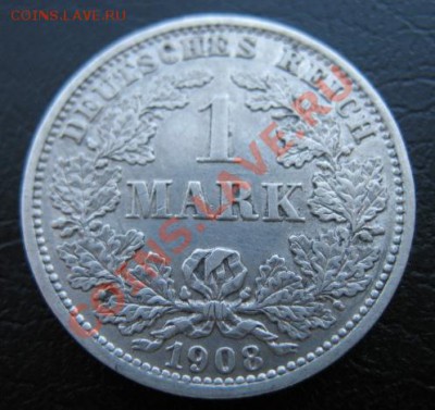 1908 Германия, 1 М, серебро, до 12.03 в 21-00 мск - 08 1 м