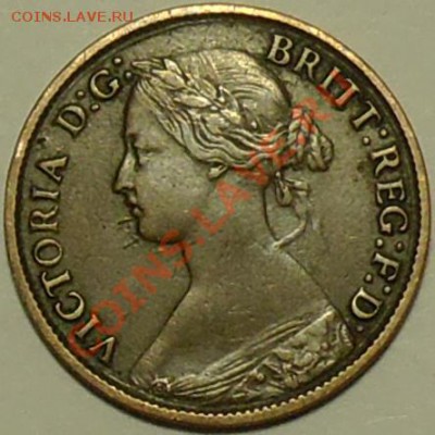 ВЕЛИКОБРИТАНИЯ - Фартинг 1861 - Виктория - до 12 марта - 506