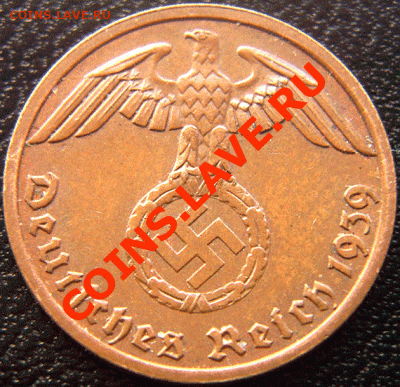 Германия (3 Рейх)_1 рейхспфенниг 1939(А); до 07.03_22.24мск - 4578