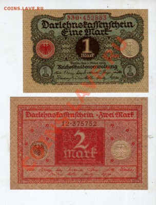 [DE] 1 и 2 марки ссудной кассы. 1920 г. UNC________до 14.03 - 0261