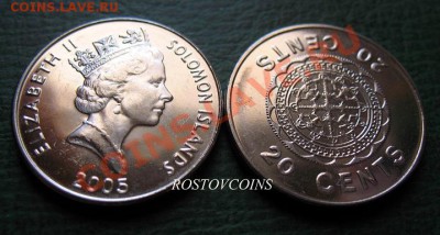  обновления на 24 марта - 11. Соломоновы острова 20 центов 2005 г. UNC = 70.JPG