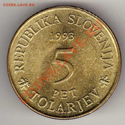 СЛОВЕНИЯ 5 ТОЛАРОВ 1993 ПЧЁЛЫ ДО 14.03.13 В 22.00МСК (4476) - img718