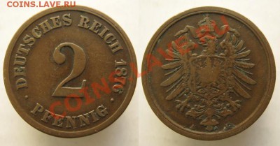Разная инострань - 373 5 Германия 2 пф 1876А