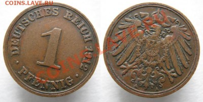 Разная инострань - 373 3 Германия 1 пф 1912 А