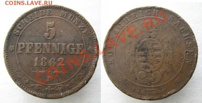 Разная инострань - 373 2 Саксония 5 пф 1862 012