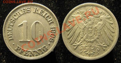 Разная инострань - 374 1 Германия 10 пф 1906 А