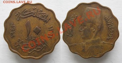 Разная инострань - 379 4 Египет 10 миллим 1943 029