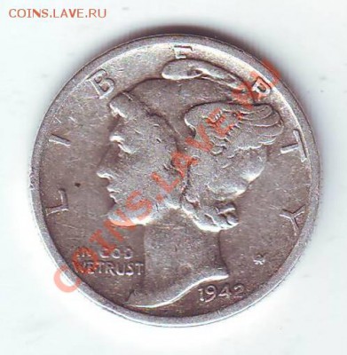 США.Дайм.1942.S.Меркурий. Ag 0.900 до 16 Марта в 22.00мск - 19420017.JPG