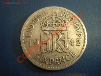 Великобритания: Ag-500 6 пенсов 1942 Георг 6 до 15.03 22 - 6 пенсов 1942-1.JPG