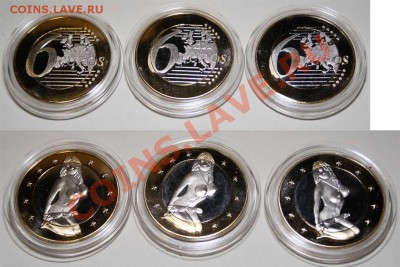 Сувенир. монета 6 Sex Euros  3шт. до 16.03.13 22ч - 6_sex_euro_3