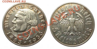 5 Mark Luther 1933 J - h3125