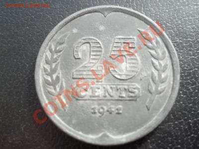 Нидерланды 25 центов 1941 в сохране - Сrauze21 528