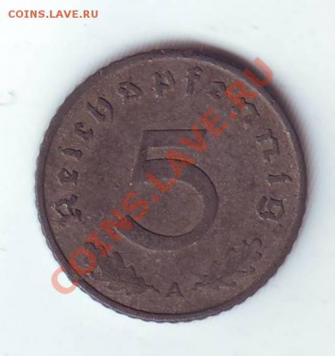 3 Рейх.5 Пфеннигов.1941.А.до 19 Марта. - 1941 5.JPG