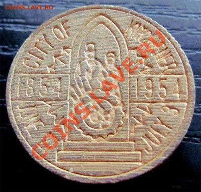 W98 Канада деревянный никель Kitchener 1954 до 20.03 в 22°° - W98 wood nickel_2