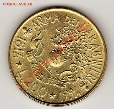 ИТАЛИЯ 200 ЛИР 1994 КАРАБИНЕРЫ ДО 21.03.13 В 22Ч (4694) - img928