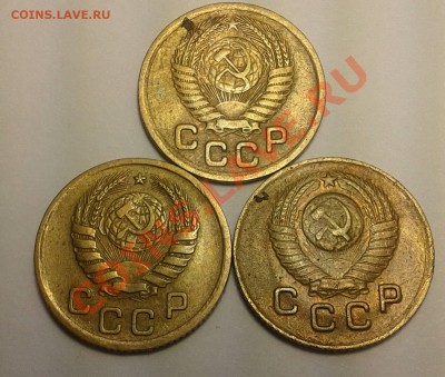 Лот из 3х монет 1 коп. 1940,48,50г. в превосходном состоянии - Фото1к404850а