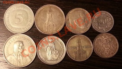 Германия и Швейцария, марки и франки, оценка. - монеты