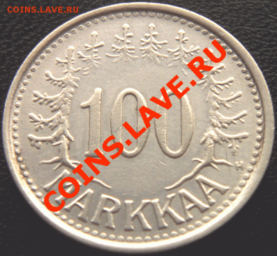 Финляндия_100 марок 1956; Ag, чеканный блеск; до 16.03_22.03 - 4730