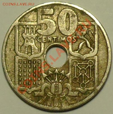 ИСПАНИЯ - 50 сентимо 1949 - до 22 марта - 856