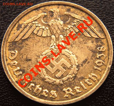 Германия (3 Рейх)_10 рейхспфеннигов 1938(А); до 18.03_22.12м - 4825