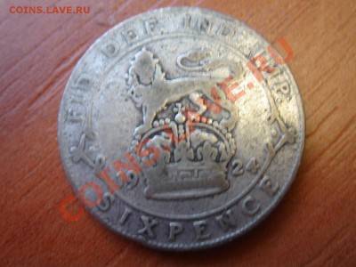 Великобритания: Ag-500 6 пенсов 1924 Георг 5 до 22.03 22-00 - 6 пенсов 1924-1.JPG