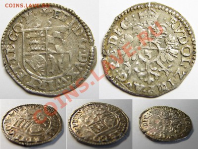 3 крейцера 1595 года, Вюртемберг. - Июрт31