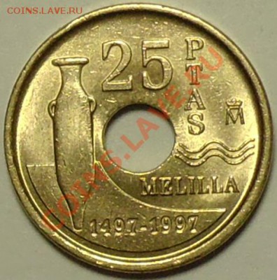 ИСПАНИЯ - 25 песет 1997 - Мелилья - до 29 марта - 065