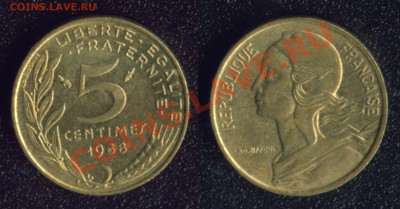 АФРИКА, ЮЖНАЯ АМЕРИКА, АЗИЯ и немного ЕВРОПЫ - 02,04 Франция 1988 5 сантим