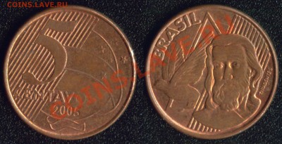 АФРИКА, ЮЖНАЯ АМЕРИКА, АЗИЯ и немного ЕВРОПЫ - Бразилия 2006 - 5 сентаво