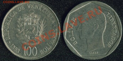 АФРИКА, ЮЖНАЯ АМЕРИКА, АЗИЯ и немного ЕВРОПЫ - Венесуэла 100 боливар 1998 (40)