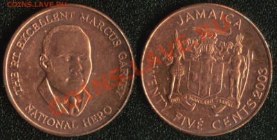 АФРИКА, ЮЖНАЯ АМЕРИКА, АЗИЯ и немного ЕВРОПЫ - Ямайка 25 центов 2003