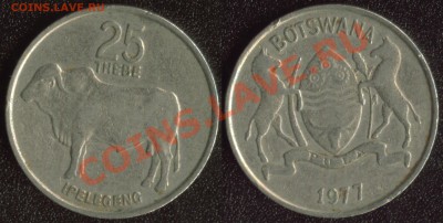 АФРИКА, ЮЖНАЯ АМЕРИКА, АЗИЯ и немного ЕВРОПЫ - Ботсвана 25 тэбе 1977 (50)