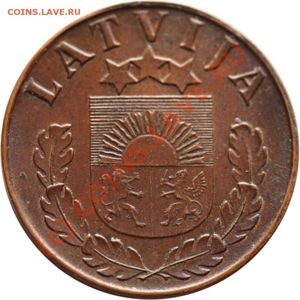 2 сантима 1937. Латвия. - 2 сантима 1937 а