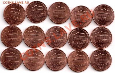 Центы США в блеске 15 штук - 6