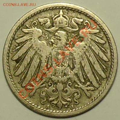 ГЕРМАНИЯ - 10 фенигов 1907 А - до 31 марта - 162