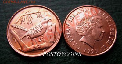 Распродажа остатков иностранных монет - 119. КАЙМАНОВЫ ОСТРОВА 1 цент 1999 г. ПТИЦА - UNC = 25.JPG