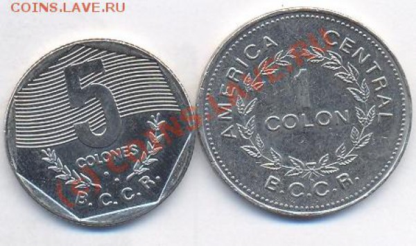 2 монеты Коста Рики 1976, 1992 г. До 26.11.09. 20-00 МСК. - кр