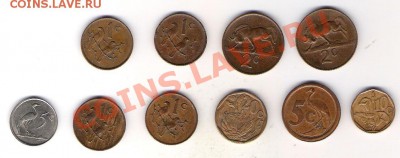 10 монет ЮАР монет Флора-Фауна 1.04 в 22-00 по МСК - ЮАР 10 монет