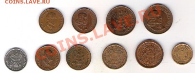 10 монет ЮАР монет Флора-Фауна 1.04 в 22-00 по МСК - ЮАР 10 монет 1
