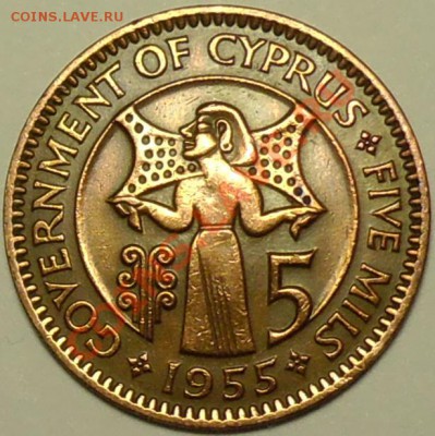 БРИТАНСКИЙ КИПР - 5 миллей 1955 - до 2 апреля - 181