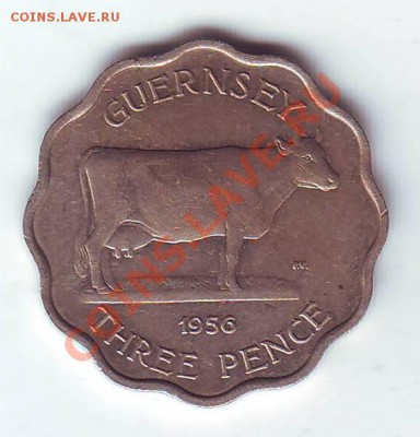 Гернси.3 Пенса.1956. Корова.Тонкий тип.до 4 Апреля - 19560015.JPG