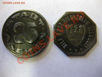 НОТГЕЛЬДЫ ГЕРМАНИИ: 25 пф 1920 AACHEN+10пф HILDESHEIM 1918 ! - IMG_0308.JPG