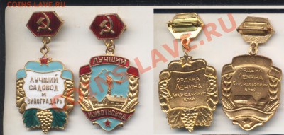 Знаки"Лучший садовод и виноградарь", Животновод" на монеты. - ЛучшийСади Жид