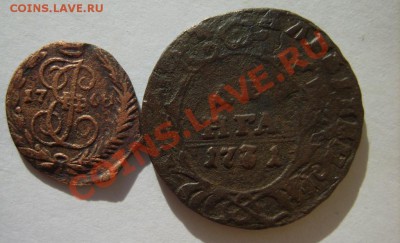 Полушка 1768 (залипуха),деньга 1731(остатки надписи) до 1.04 - S8300913.JPG