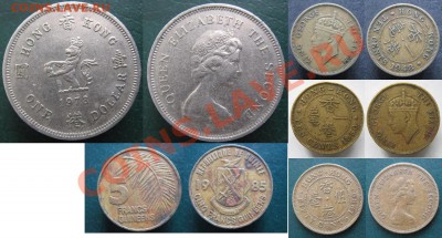 Разная инострань - 387 9 13 Гонконг 1 доллар 1978 и др
